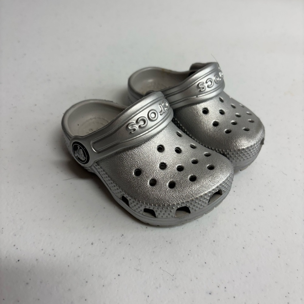 Crocs Silver Sandals Infant Size 4